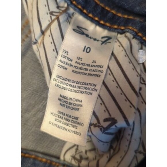 Seven 7 For All Mankind Jeans Womens Size 10 Denim Tapered Blue Mid Rise - Picture 9 of 15